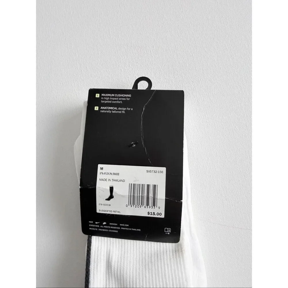 NIKE Men/ Women  Vapor Knee High football  Socks size M 6-8 W 6-10 Black White